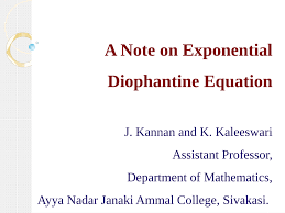 A Note On Exponential Diophantine Equation