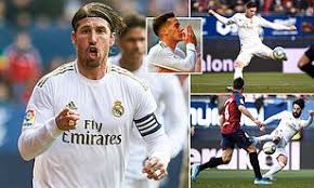 Ca osasuna scores 0.8 goals in a match against real madrid and real madrid scores 3.6 goals match info: Osasuna 1 4 Real Madrid Gareth Bale Makes Rare Start In Win Daily Mail Online