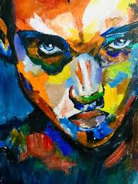 Abstract Colorful Portrait Painting