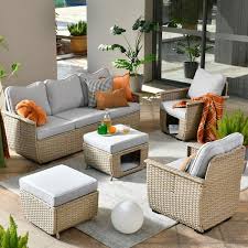 Hooowooo Sierra Beige 5 Piece Wicker