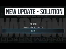 duty warzone memory error 13 71 in xbox