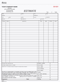 2 part auto repair estimate forms