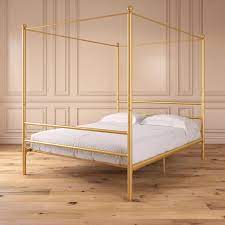 Mainstays Metal Canopy Bed Queen Gold