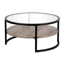 Gray Oak Round Coffee Table