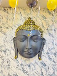 Black Fiber Buddha Face Wall Hanging