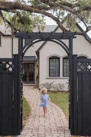 Black Wood Fence And Diy Arbor Reveal