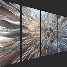 Metal Wall Art Large Artwork Silver