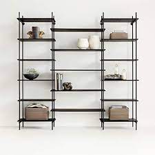 Wide Shelf Set Of 2 Narrow Bookcases