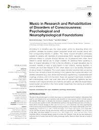 Il traite largement des nouveautés 2021. Pdf Music In Research And Rehabilitation Of Disorders Of Consciousness Psychological And Neurophysiological Foundations