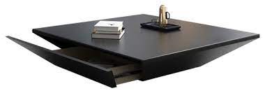 Modern Black Large Square Coffee Table
