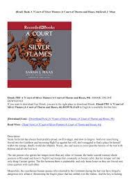 PDF) A ​Court of Silver Flames (A Court of Thorns and Roses, #4) - Sarah J.  Maas by NiqqmaLibs - Issuu