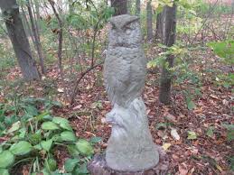 Vintage 20 Tall Cement Standing Owl