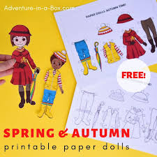 This time, the paper doll dresses and paper doll clothing . Free Printable Autumn Spring Paper Dolls Adventure In A Box
