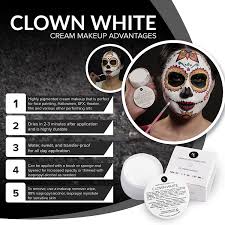 quick drying clown white cream makeup