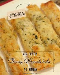 air fryer cheesy bread sticks fork to