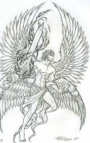 San miguel arcángel según las tradiciones judía, cristiana (iglesias católica, ortodoxa, copta y anglicana) e islámica, es el jefe de los ejércitos de dios. Outline Archangel Tattoo Design Archangel Tattoo Archangels Drawings