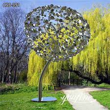 Abstract Large Metal Tree Sculpture