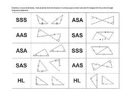 Triangles are congruent when they have exactly the same three sides and exactly the same three angles. Congruent Triangles Matching Activity Pdf Congruence And Similarity Games And Worksheets