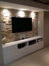 basement stone entertainment center
