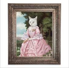 Domestic Cat Print Miss Lucy White Cat