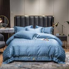 Royal Satin Smooth Bedding Sets Blue