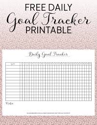 Free Daily Goal Tracker Printable Planner Stuff Goals