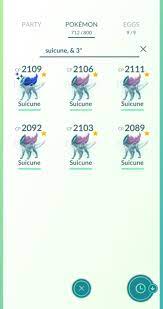 My Shiny Suicune & 3 stars IV with weather boosted. - Album on Imgur