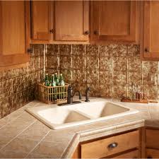 Install the first row of tiles then move on to the next, overlapping the panels; Acp Traditional 1 Bermuda Bronze Backsplash Panel Vip Outlet