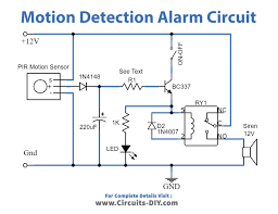 motion detector alarm circuit with pir