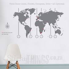 World Map Wall Decal 1m Wide World