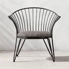 Folla Curved Black Iron Patio Lounge Chair