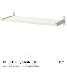 Ikea White Shelf With Brackets