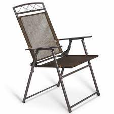 Set Of 4 Patio Folding Sling Chairs