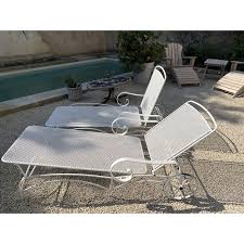 Do you assume wrought iron chaise lounge lowes seems great? Pair Of Vintage Wrought Iron Outdoor Lounges 1960s Design Market