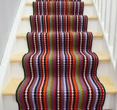 multi colour striped carpet runner