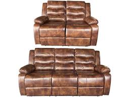 Romano Brown Leather Recliner Sofa