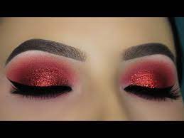 red glitter smokey eye tutorial you