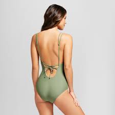 Vanilla Beach Womens Strappy Cheeky Lace Up One Piece