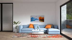 color scheme to go with blue sofa