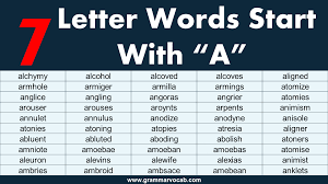 seven letter words with a grammarvocab