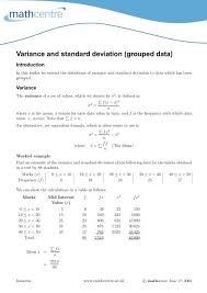 standard deviation grouped data