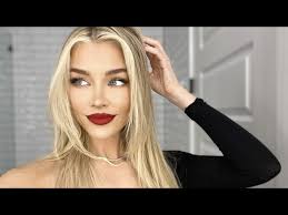 glam holiday makeup tutorial red lips