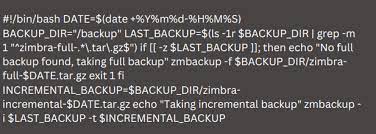 zimbra incremental backup script guide