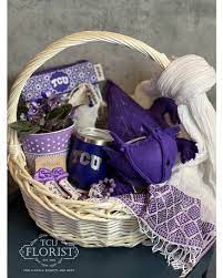 spoiled in purple gift basket in fort