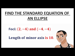 Standard Equation Of An Ellipse With