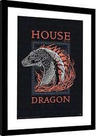 red dragon framed poster