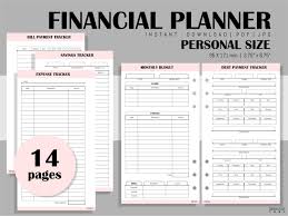Financial Planner Printable Filofax Personal Size Insert