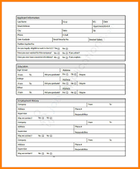 Employment Applications Template Printable Generic Employment