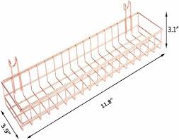 Rose Gold Basket For Wire Wall Grid