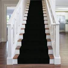 plain black stair runner
